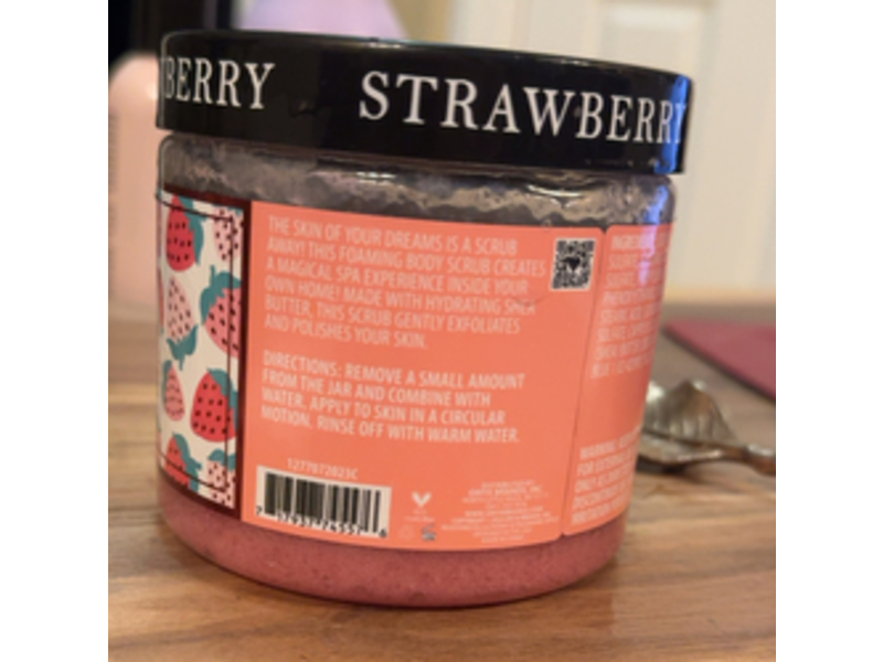 Onyx Bathhouse Sweet As Can Be Foaming Body Scrub, Strawberry & shea Butter, 21.16 oz/599 g
