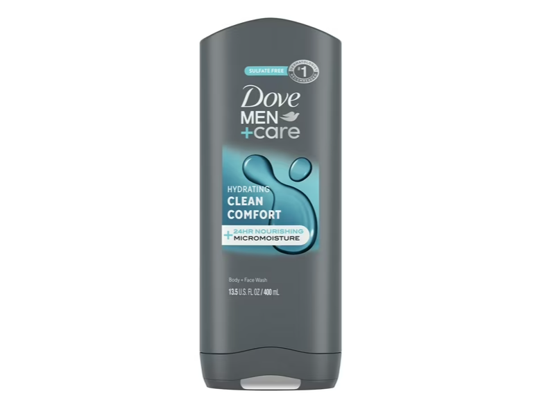 Dove Men + Care Hydrating Micro Moisture Face & Body Wash, Clean Comfort, 13.5 fl oz/400 mL
