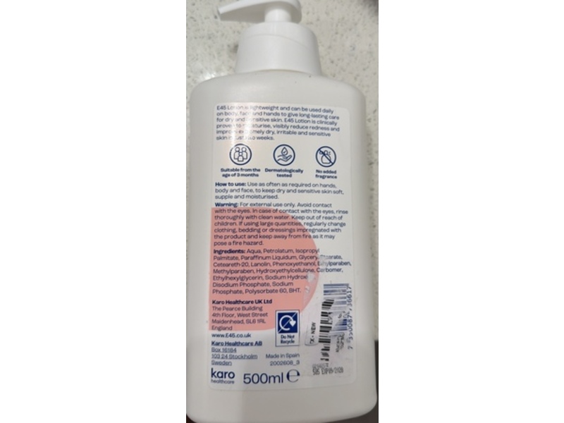 E45 24-Hour Lotion, 500 mL