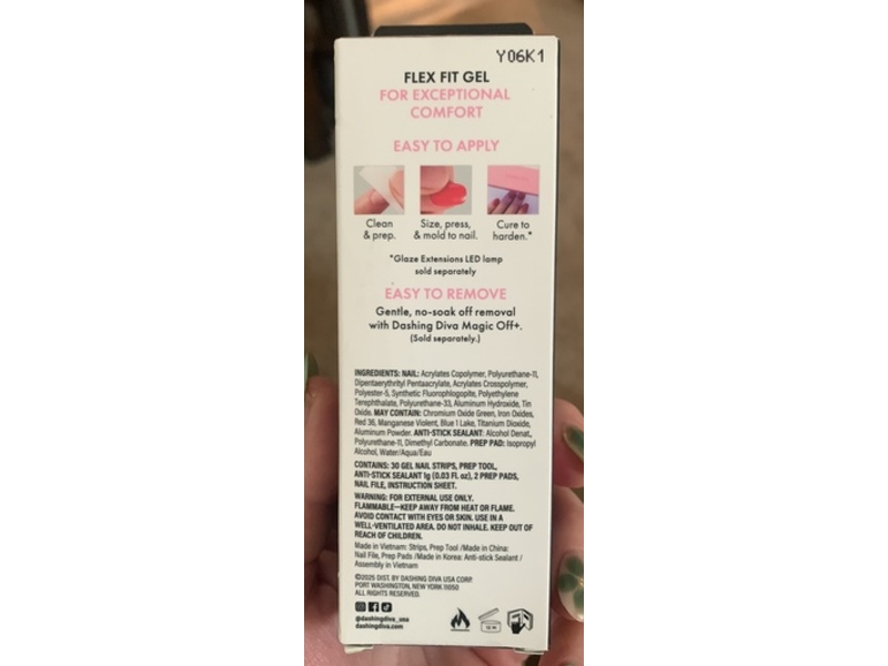 Dashing Diva Glaze Extensions Flexible Gel Stripes, Ruby Blooms, 0.03 fl oz/1 g