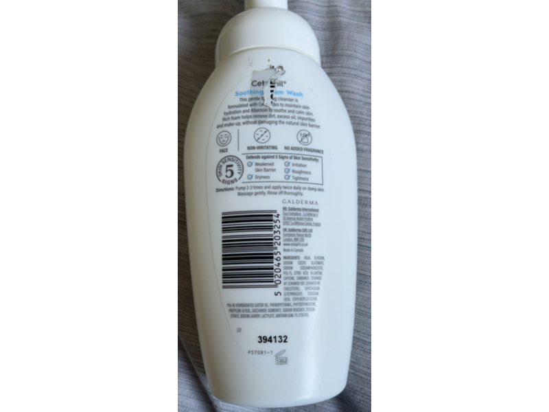 Cetaphil Soothing Foam Wash, Ceramides & Allantoin, 200 mL