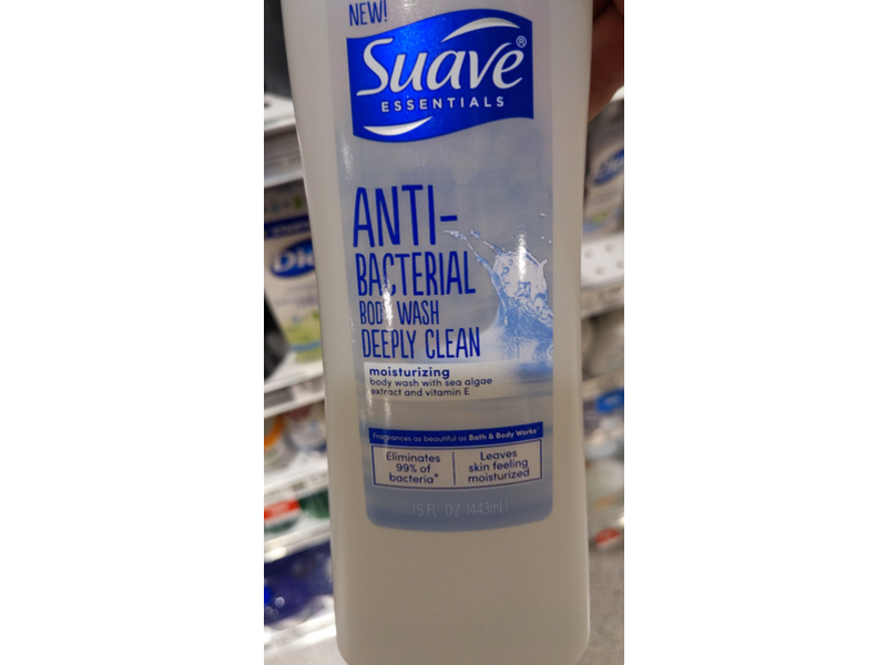 Suave Essentials Anti-Bacterial Body Wash, 15 fl oz/ 443 mL