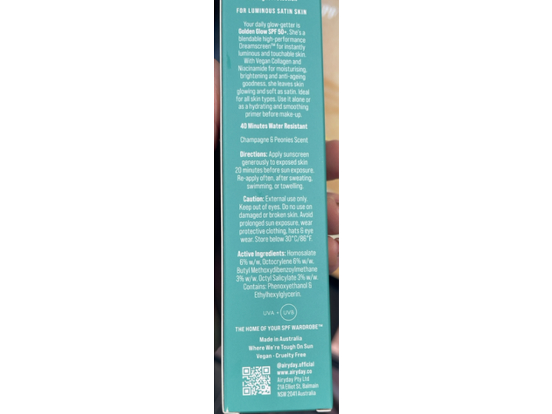 Airyday Golden Glow Dreamscreen, SPF 50+, 2.54 fl oz/75 mL
