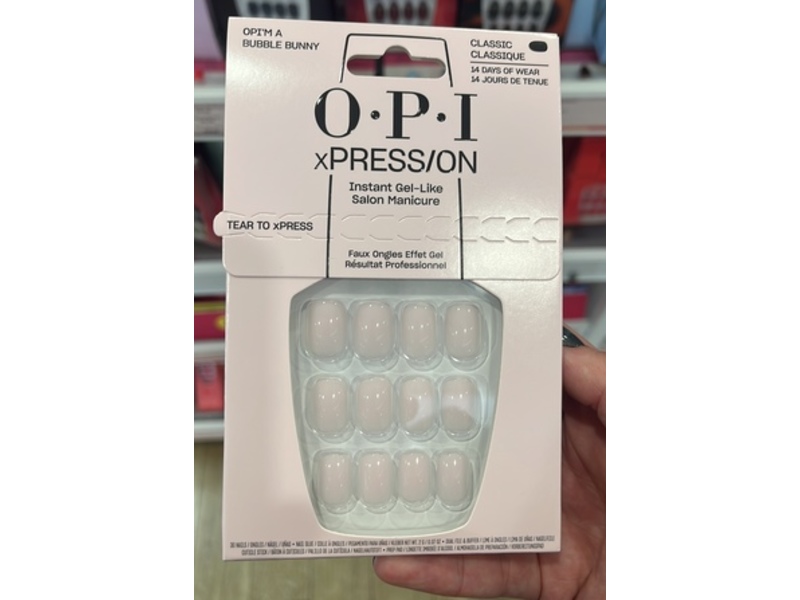 Opi Xpression Instant Gel Like Salon Manicure, I'm A Bubble Bunny, 30 Nails