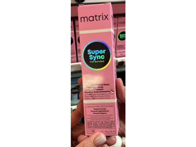 Matrix Super Sync Pre-Bonded Demi-Permanent Hair Color, 4N/4.0, 3 oz/85 g, 2 Applications