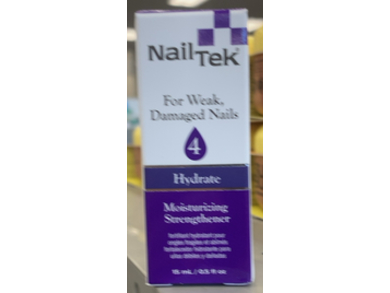 Nail Tek 4 Moisturizing Strengthener, Hydrate, 0.5 oz/15 mL