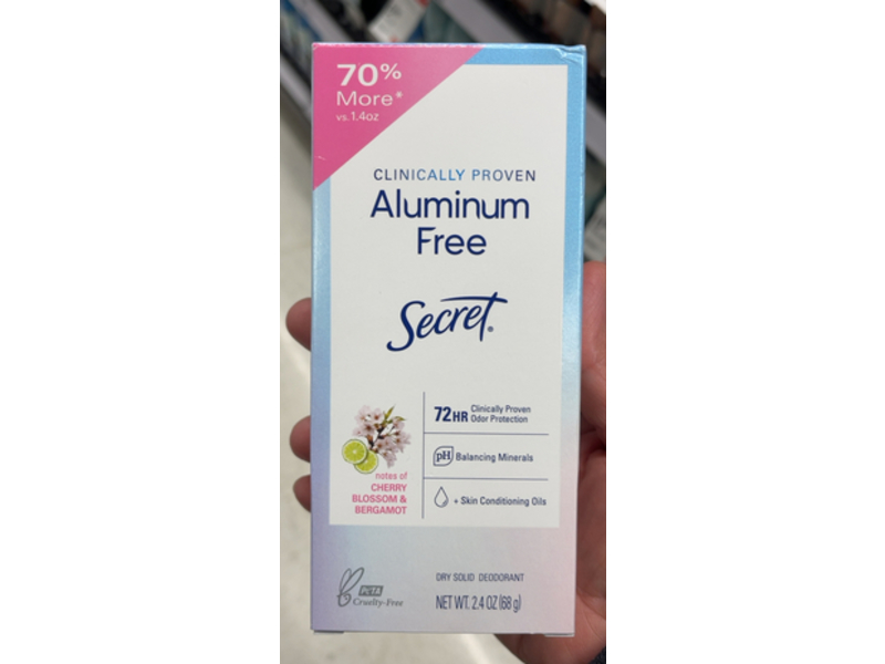 Secret Dry Solid Deodorant, Cherry Blossom & Bergamot, 2.4 oz/68 g