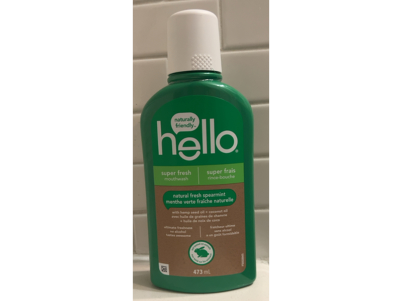 Hello Super Fresh Mouthwash, Spearmint, 473 mL