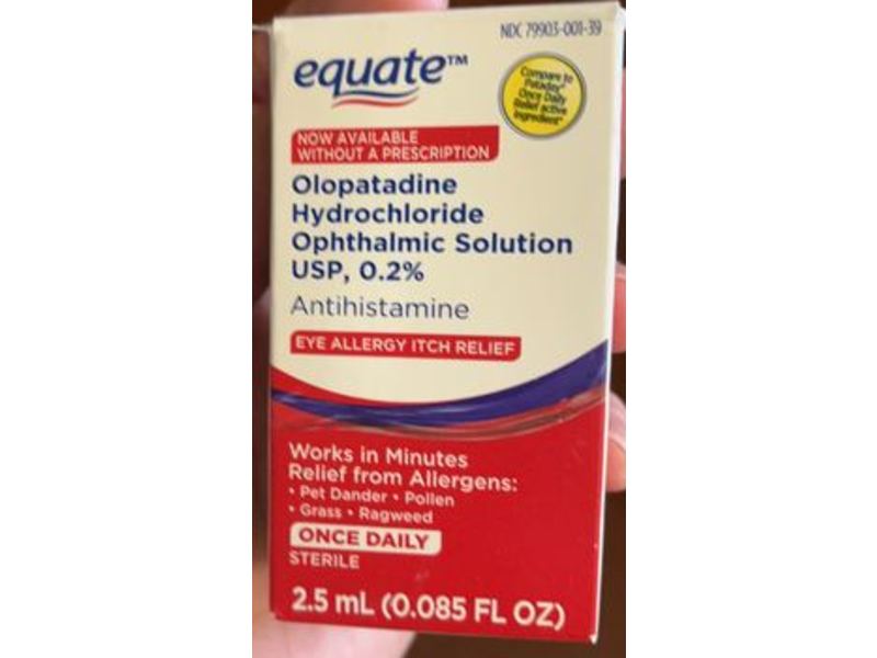 Equate Ophthalmic Solution USP Eye Drops, 0.2%, 0.085 fl oz/2.5 mL, Pack Of 2