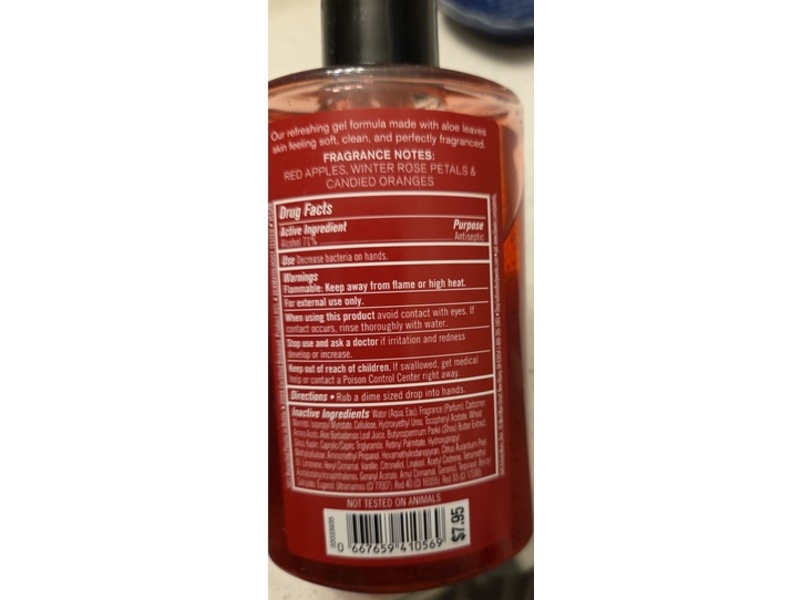Bath & Body Works Anti-Bacterial Hand Gel, Winter Candy Apple, 7.6 fl oz/225 mL
