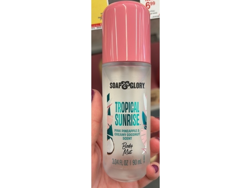 Soap & Glory Tropical Sunrise Body Mist, Pink Pineapple & Creamy Coconut Scent, 3.04 fl oz/90 mL