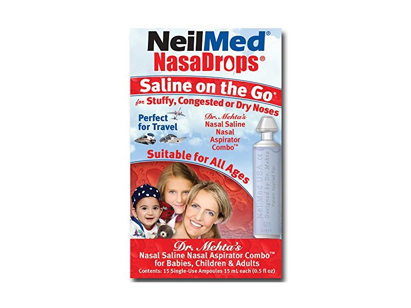 Neil Med Nasa Drops Saline Aspirator, 0.5 fl oz/15 mL, 15 Count