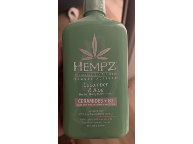 Hempz Herbal Body Moisturizer Lotion, Cucumber & Aloe, 17 fl oz/500 mL
