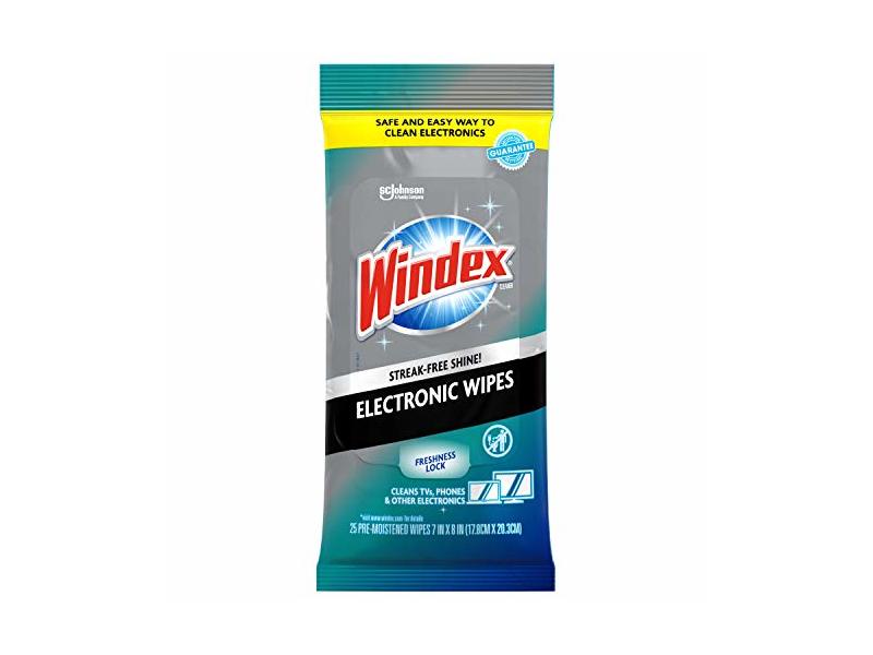 Windex Pre - Moistened Electronic Wipes, 25 Count