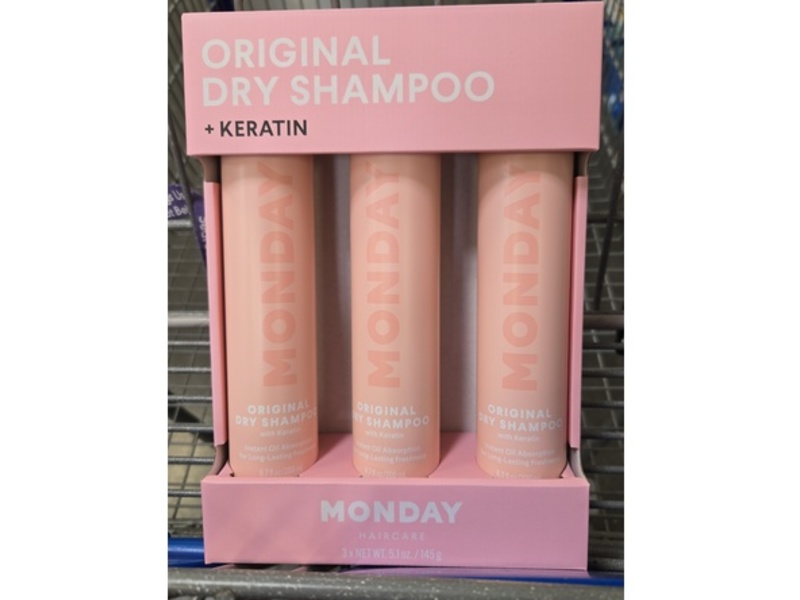 Monday Haircare Original Dry Shampoo, Keratin, 6.7 fl oz/200 mL, Pack Of 3