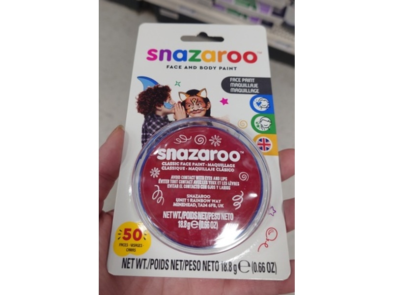 Snazaroo Face & Body Paint, Bright Red, 0.66 oz/18.8 g