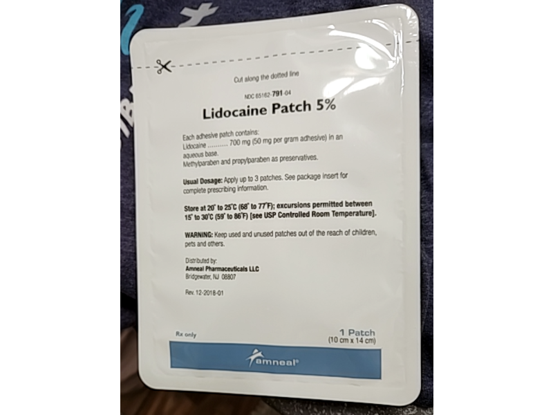 Amneal Lidocaine Patch 5%, Amneal Pharma, (RX)