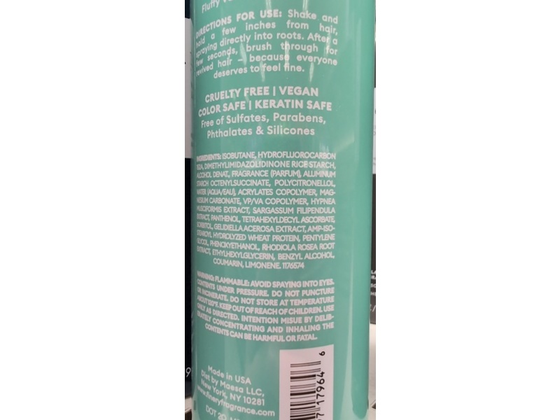 Fine'ry Fine Fragrance Dry Shampoo, Pistachio Please, 5 oz/142 g