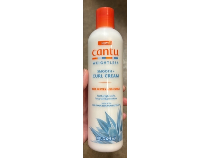 Cantu Weightless Smooth + Curl Cream, Blue Agave Extract, 10 fl oz/295 mL