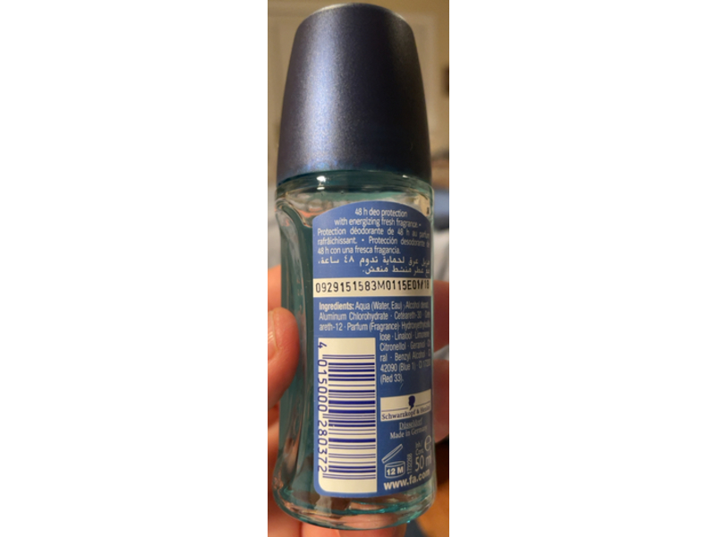 Fa Energizing Fresh Deo Roll-On, Sport, 50 mL