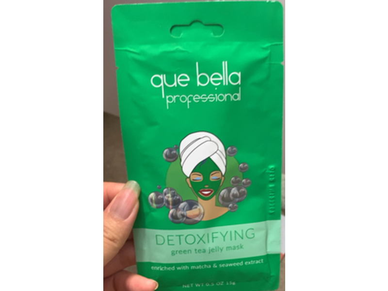 Que Bella Professional Detoxifying Face Mask, Green Tea Jelly, 0.5 oz/15 g