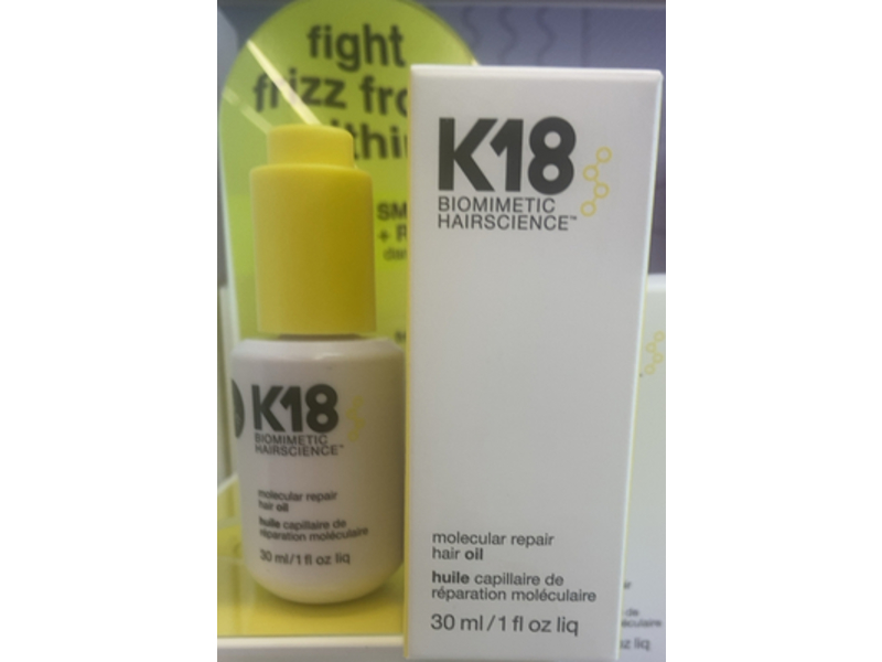 K18 Biomimetic Hairscience Molecular Repair Hair Oil, 1 fl oz/30 mL