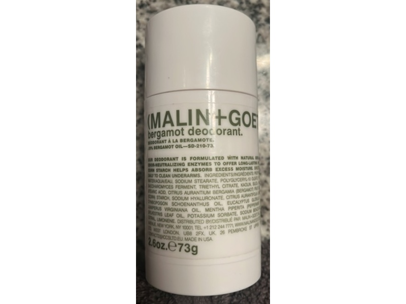 Malin + Goetz Deodorant, Bergamot, 2.6 oz/73 g