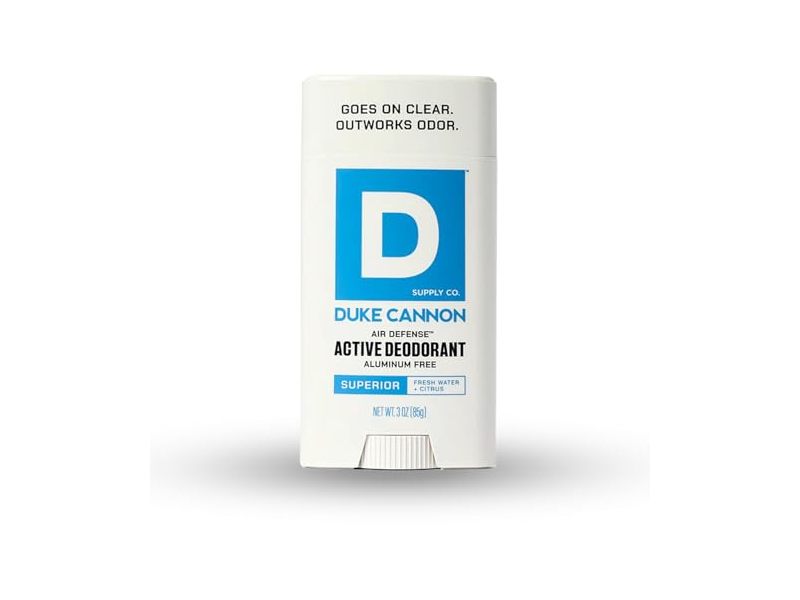 Duke Cannon Supply Co. Air Defense Active Deodorant, Superior, Fresh Water + Citrus, 3 oz/85 g