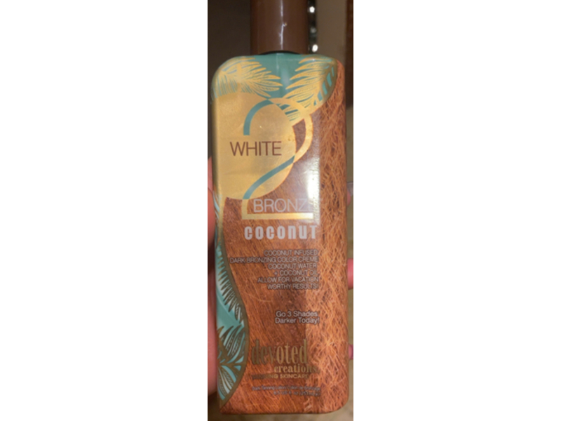 Devoted Creations White 2 Bronze Dark Tanning Lotion, Coconut, 8.5 fl oz / 251 ml