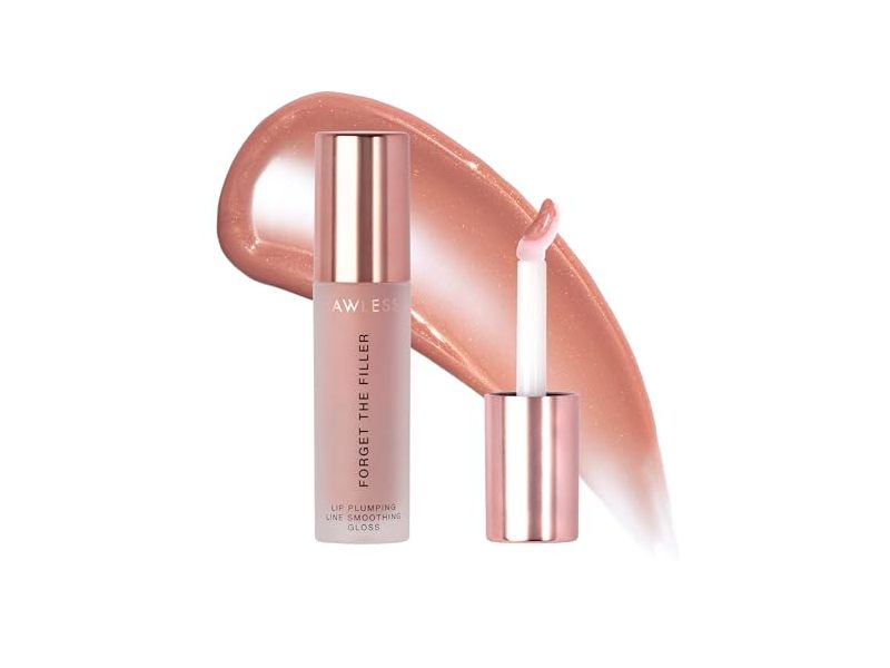 Lawless Forget The Filler Lip-Plumping Line-Smoothing Gloss, Nudie, 0.11 fl oz/3.3 mL