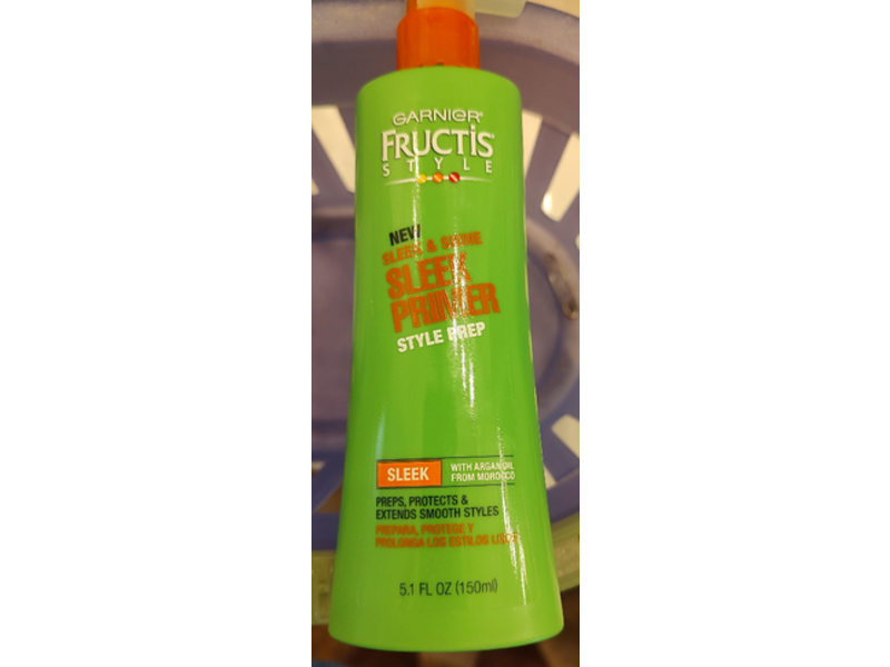 Garnier Fructis Style Hair Care Sleek & Shine Sleek Primer Prep, Argan Oil, 5.1 fl oz/150 mL