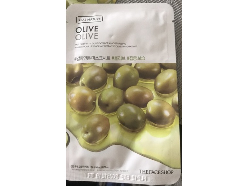 The Face Shop Real Nature Face Mask, Olive, 0.7 oz/20 g