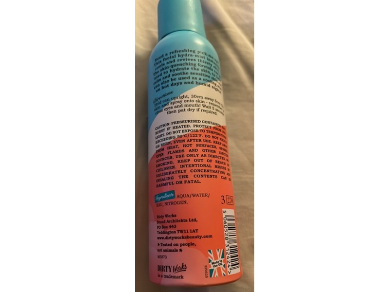 Dirty Works Hydrating Facial Mist, Play It Cool, 5.2 fl oz/150 g