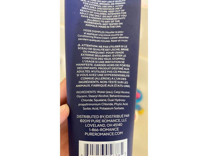 Pure Romance Heli Conditioning Shave Cream, 8 fl oz/240 ml