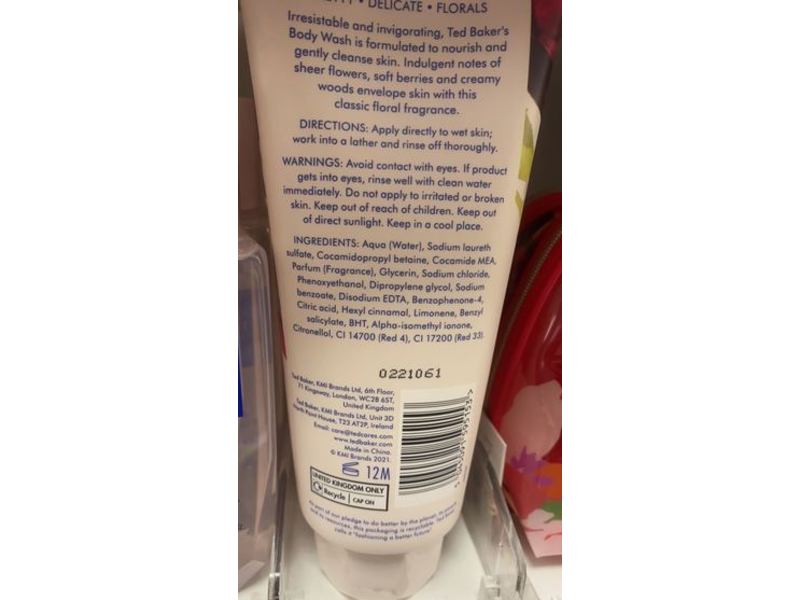 Ted baker Body Wash, Violet & Bergamot, 6.7 fl oz/200mL