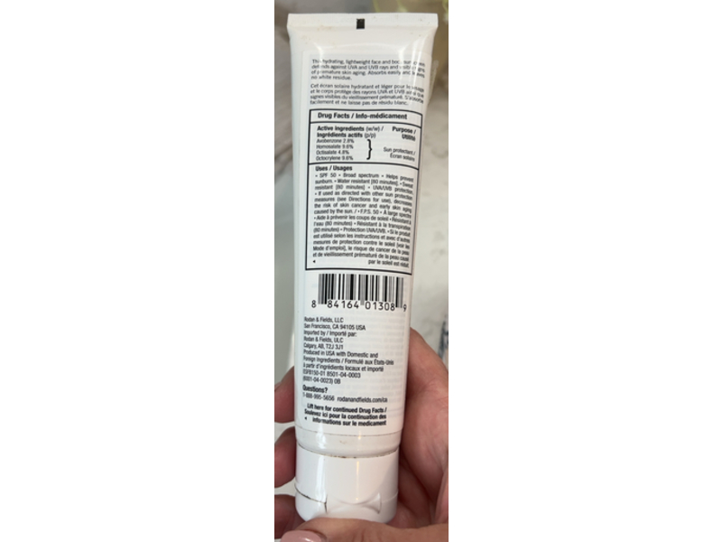 Rodan + Fields Essentials Face + Body Sunscreen, SPF 50, 5.0 fl oz/150 mL