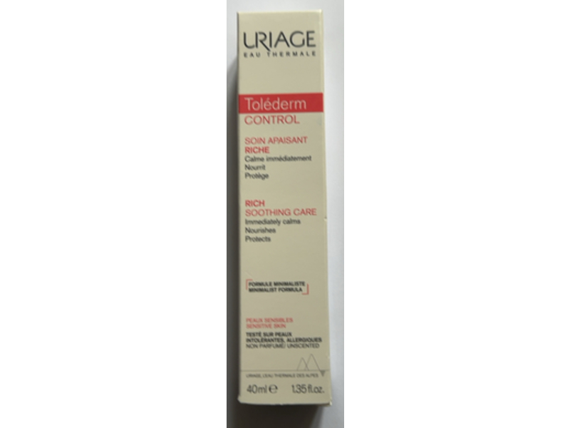 Uriage Tolederm Control Rich Soothing Care, 1.35 fl oz/40 mL