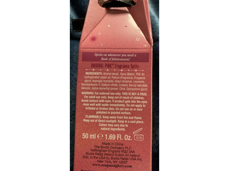 Soap & Glory Spritz On The Glamour Fragrance, Original Pink, 1.69 fl oz/50 mL