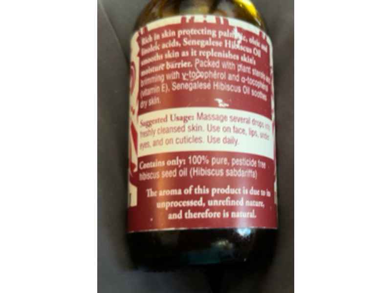 Shea Terra Organics Senegalese Hibiscus Cold Pressed Extra Virgin Oil, 2 oz/59 mL