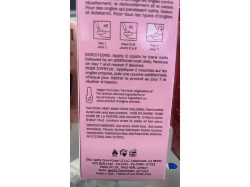 O.P.I Nail Envy Nail Strengthener, Pink To Envy, 0.5 fl oz/15 mL