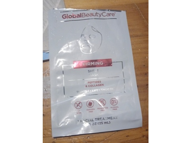 Global Beauty Care Firming Sheet Mask, Peptides & Collagen, 25 mL