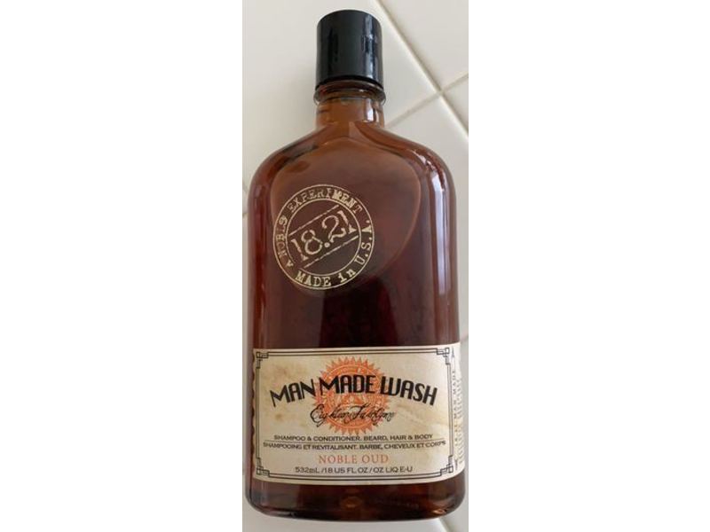 18.21 Man Made Shampoo & Conditioner, Beard, Hair & Body Wash, 18 fl oz/532 mL