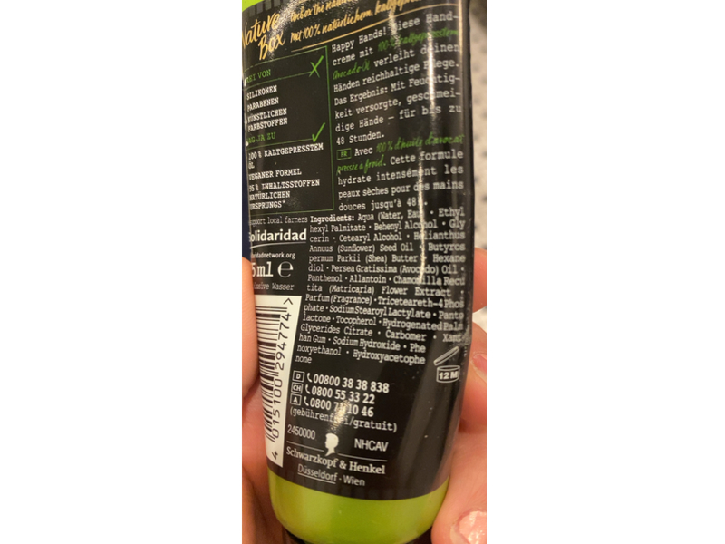 Nature Box Hand creme, Avocado, 3 fl oz/75 mL