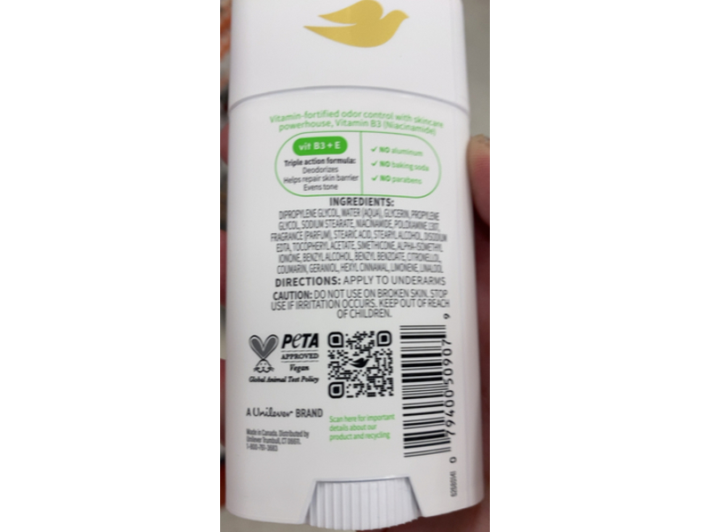 Dove Vitamin Care Deodorant, Cucumber & Melon, 2.6 oz/74 g