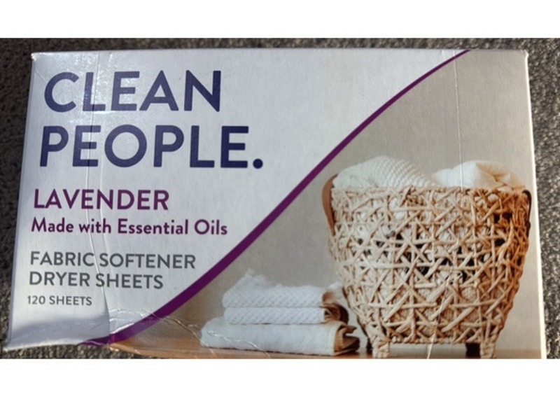 Clean People. Fabric Softener Dryer Sheets, Lavender, 120 Sheets