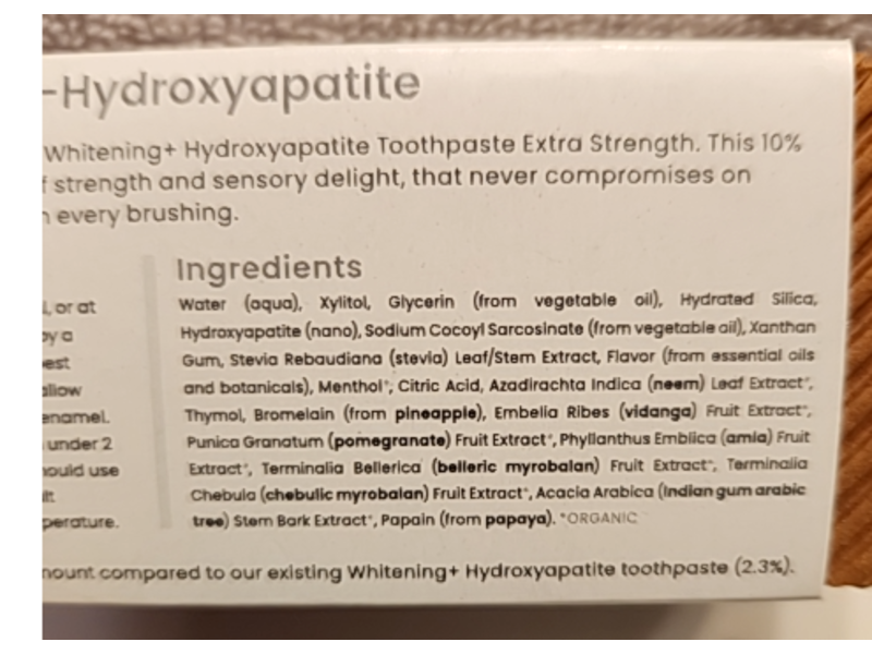 Himalaya Botanique Whitening+ Hydroxyapatite Toothpaste, Mint, 3.0 oz/85 g