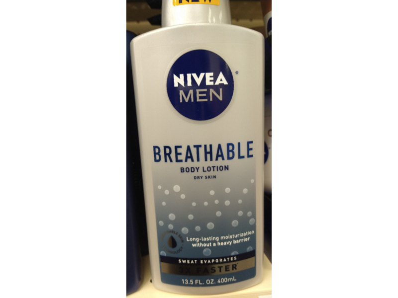Nivea Men Breathable Body Lotion, Dry Skin, 13.5 fl oz/400 mL