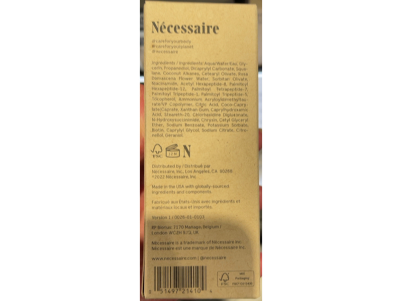 Necessaire The Neck Serum, Fragrance Free, 1.7 fl oz/50 mL