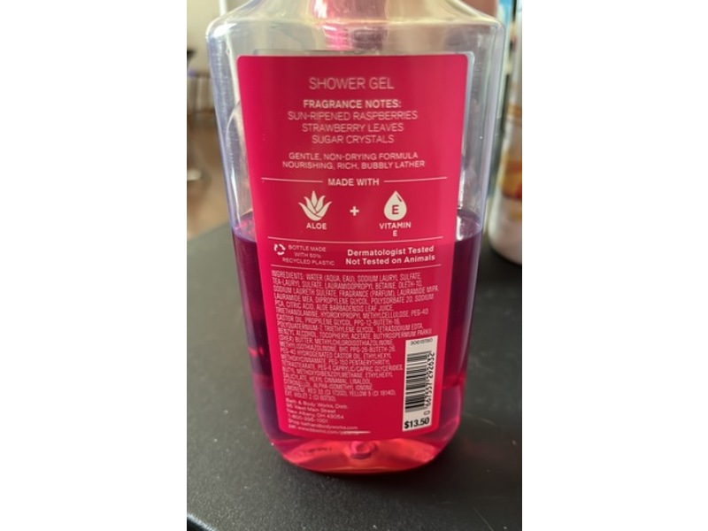 Bath & Body Works Shower Gel, Sun-Ripened Raspberry, 10 fl oz/295 mL