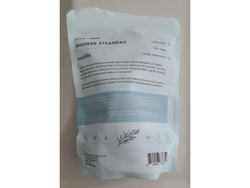 Joon X Moon Soothe Shower Steamers, Lavender, Tea Tree & Rose Geranium, 4.9 oz